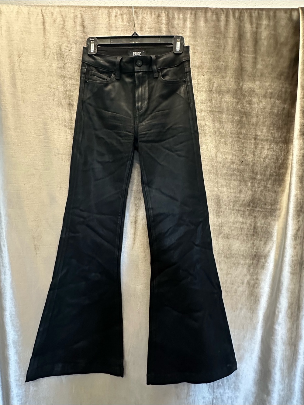 PAIGE Black Coated Denim Jeans